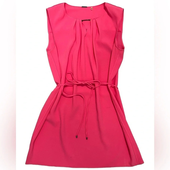 Elie Tahari Tunic Mini Dress Sleeveless Pink Crepe Tie Waist Women’s Size 4 - Picture 1 of 8
